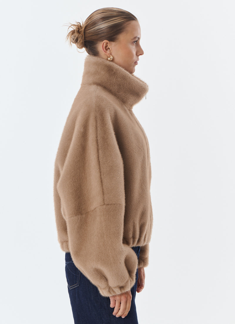  Josie Faux Fur Bomber Jacket by Giovanni at Andrews 