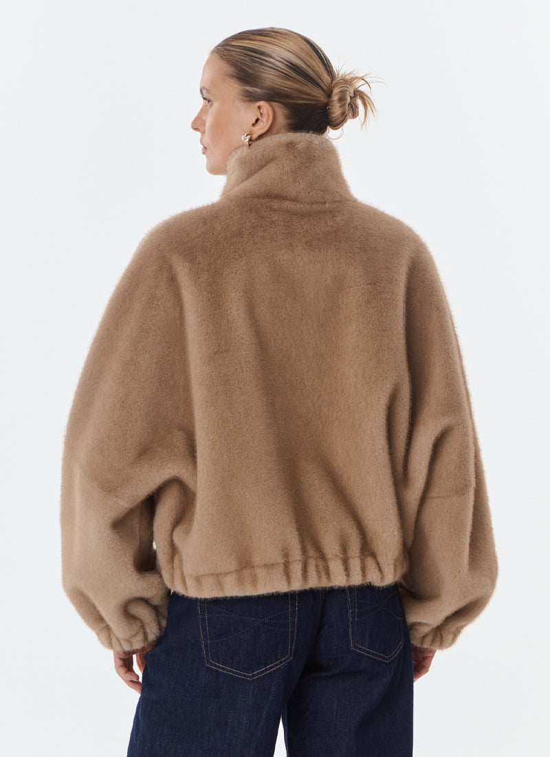  Josie Faux Fur Bomber Jacket by Giovanni at Andrews 