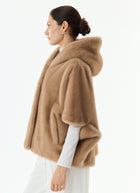 Giovanni Leonie Faux Fur 3/4 Sleeve Hooded Zip