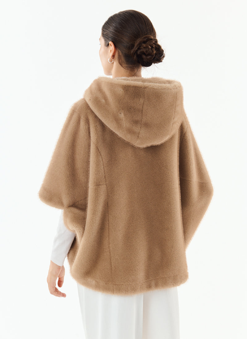 Giovanni Leonie Faux Fur 3/4 Sleeve Hooded Zip