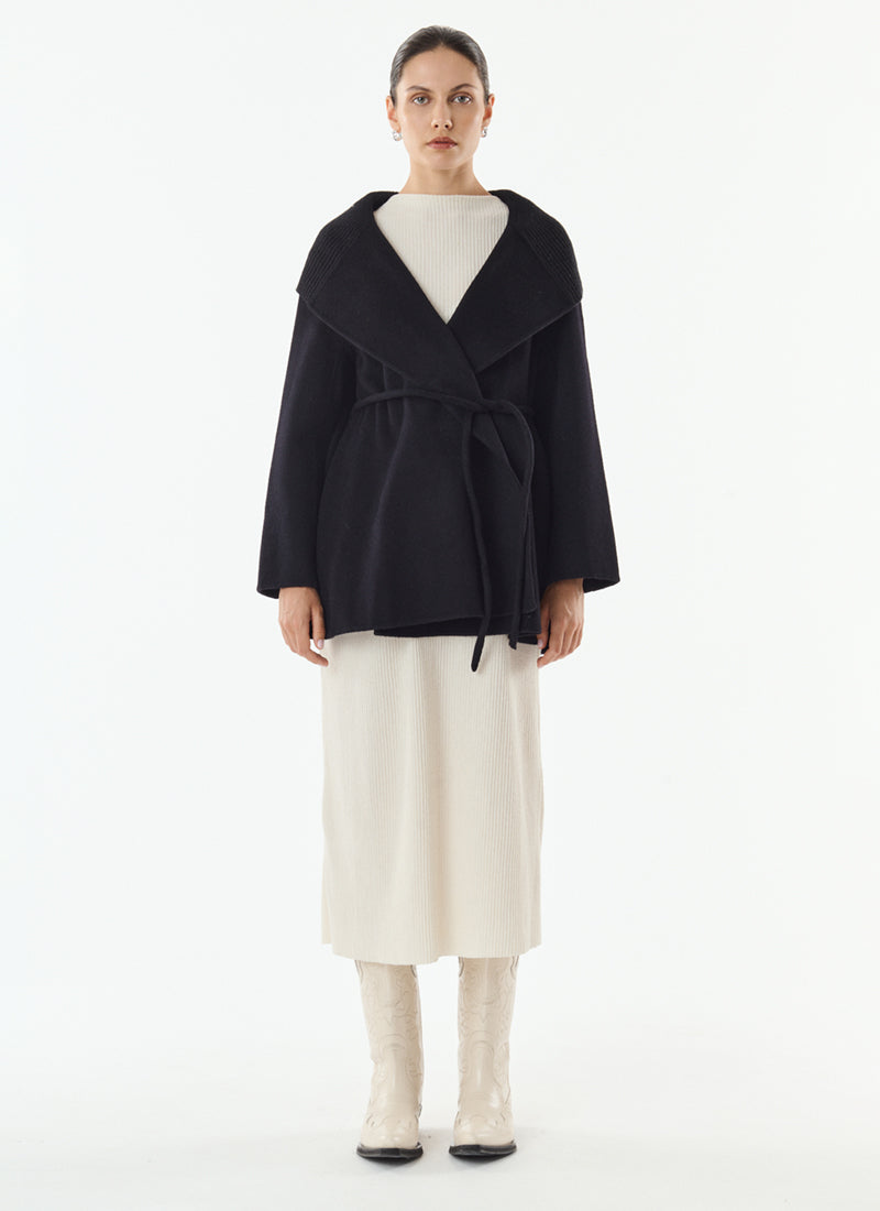 Lexie Short Cashmere Blend Tie Belt Jacket by Giovanni at Andrews