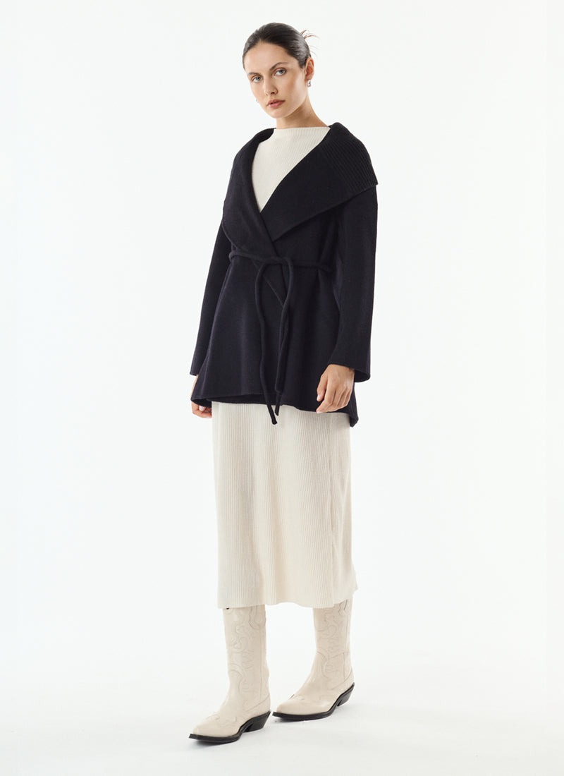 Lexie Short Cashmere Blend Tie Belt Jacket by Giovanni at Andrews