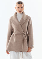 Lexie Short Cashmere Blend Tie Belt Jacket by Giovanni at Andrews