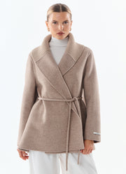 Lexie Short Cashmere Blend Tie Belt Jacket by Giovanni at Andrews