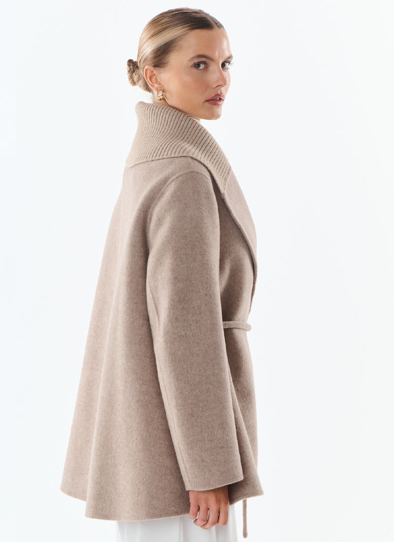 Lexie Short Cashmere Blend Tie Belt Jacket by Giovanni at Andrews