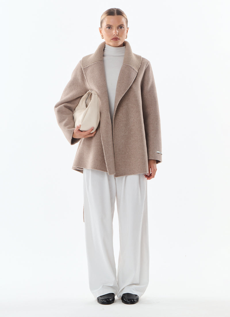 Lexie Short Cashmere Blend Tie Belt Jacket by Giovanni at Andrews