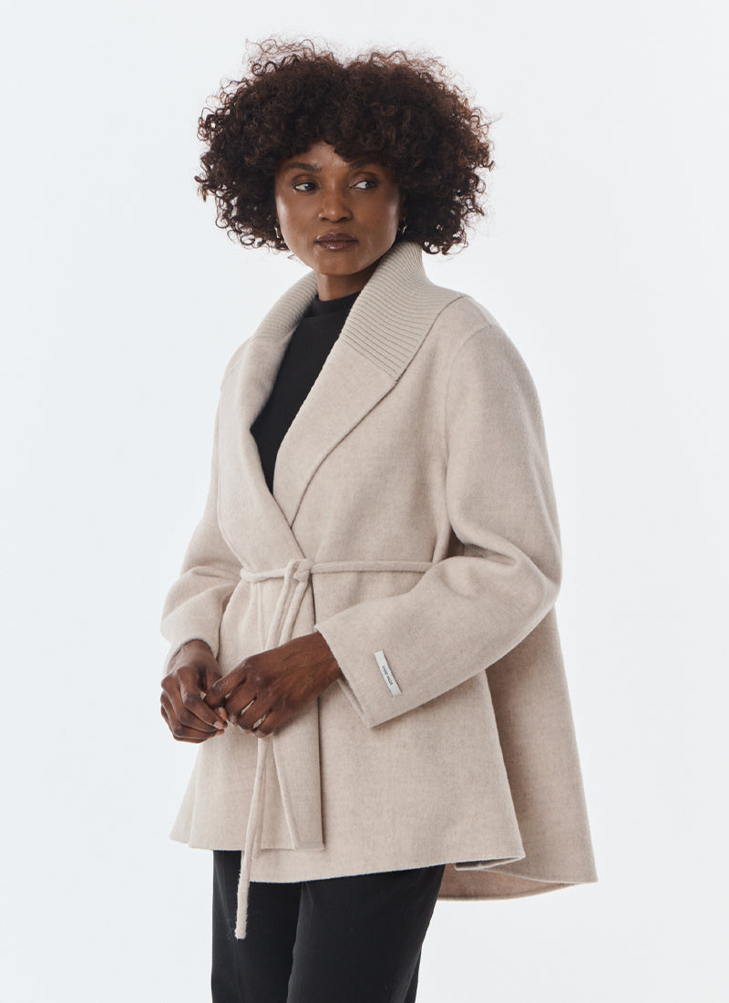 Lexie Short Cashmere Blend Tie Belt Jacket