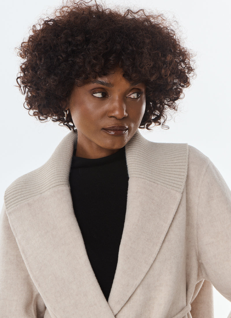 Lexie Short Cashmere Blend Tie Belt Jacket
