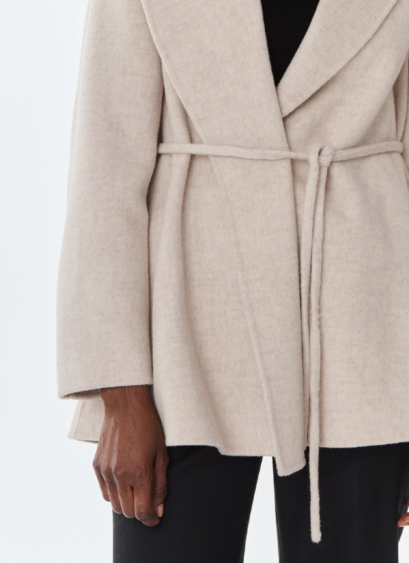 Lexie Short Cashmere Blend Tie Belt Jacket