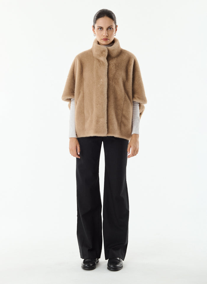 Malou Short Faux Fur Cape by Giovanni at Andrews
