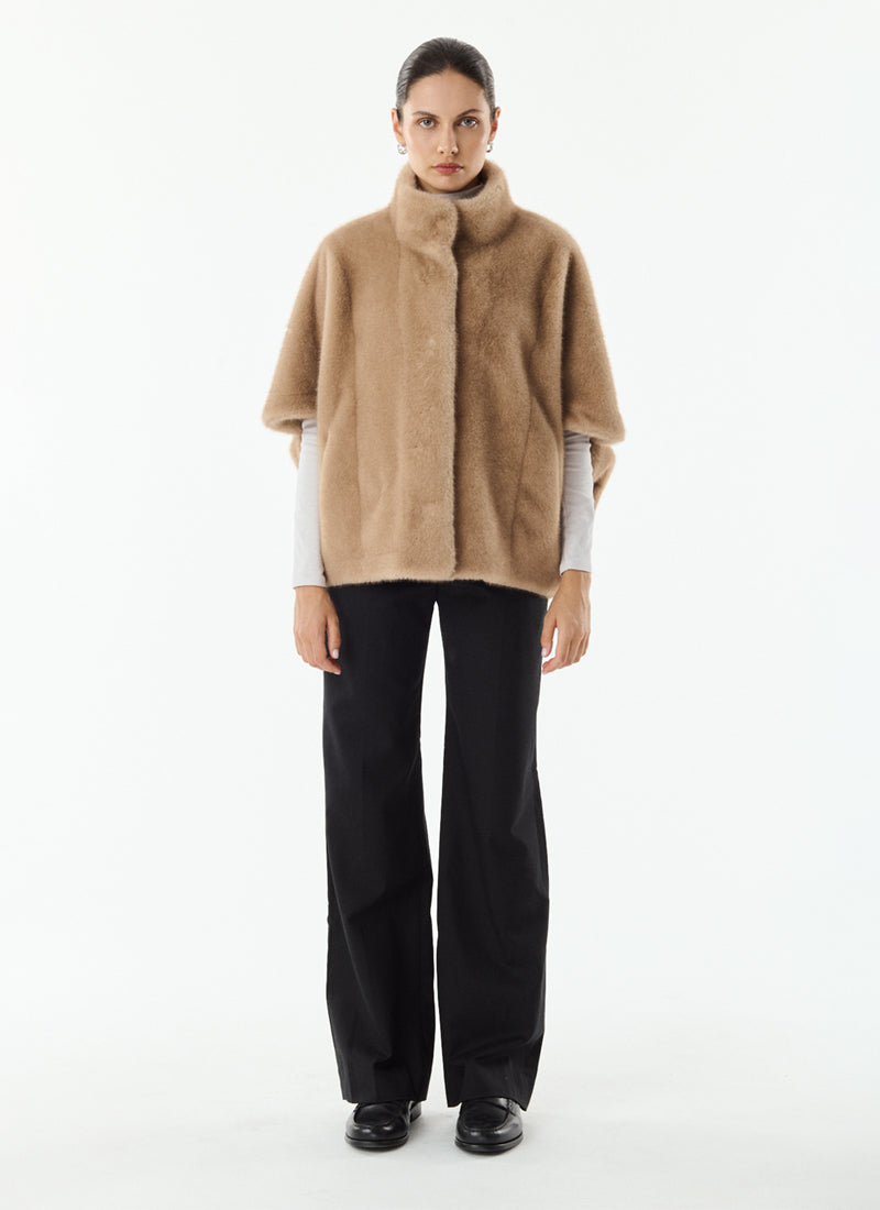 Malou Short Faux Fur Cape by Giovanni at Andrews