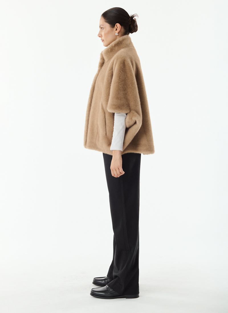 Malou Short Faux Fur Cape by Giovanni at Andrews