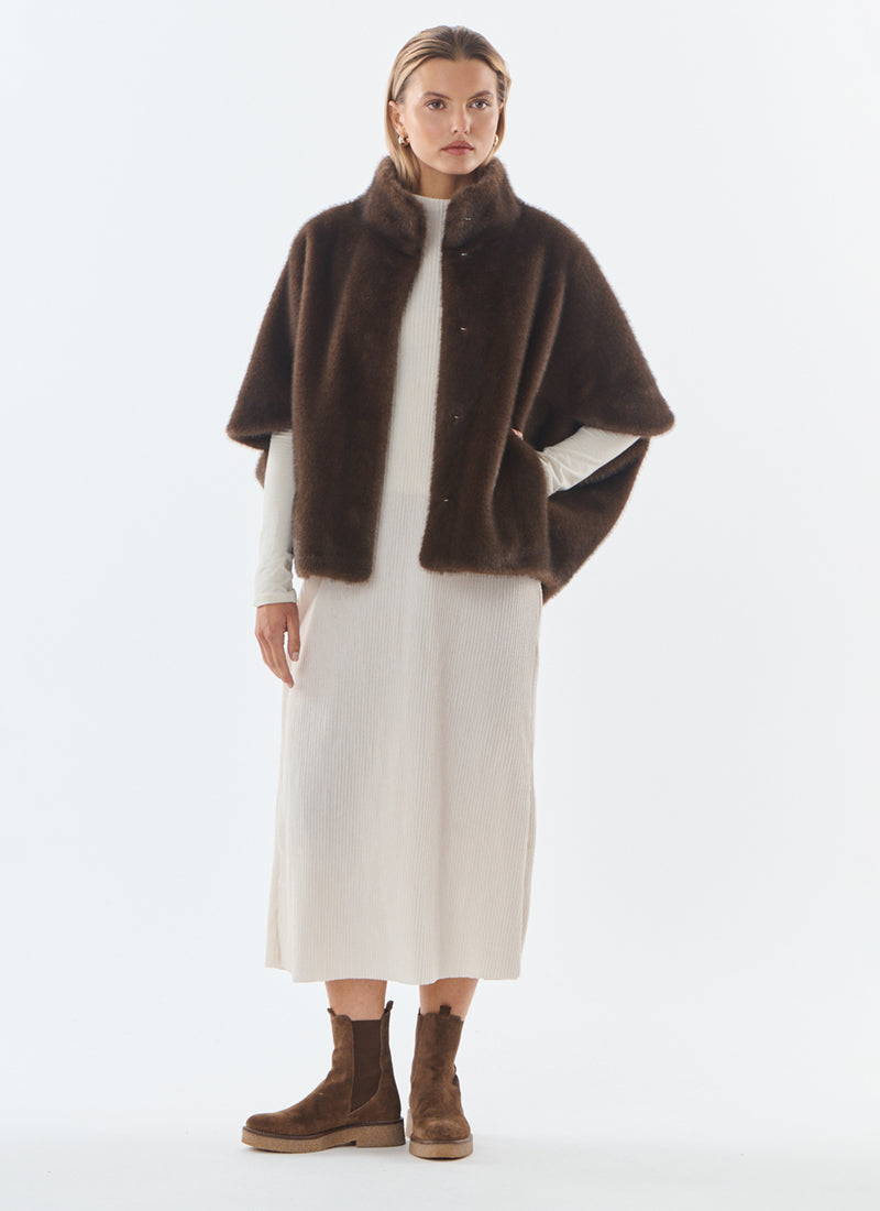  Malou Short Faux Fur Cape by Giovanni at Andrews 