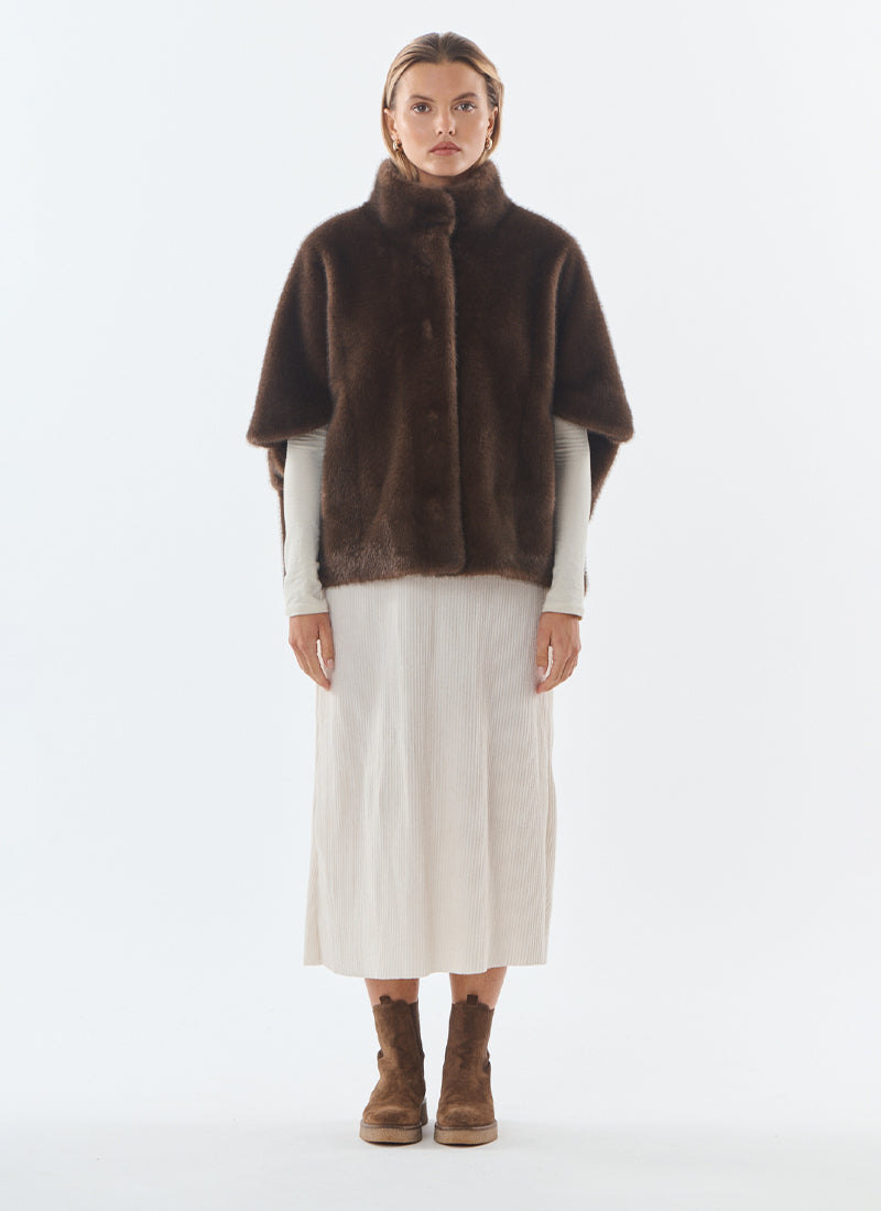  Malou Short Faux Fur Cape by Giovanni at Andrews 