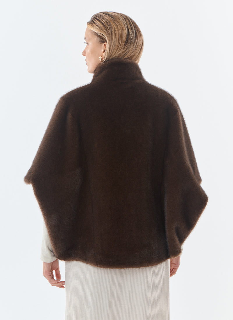  Malou Short Faux Fur Cape by Giovanni at Andrews 