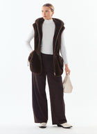 Maury Faux Fur Hooded Vest by Giovanni at Andrews