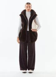 Maury Faux Fur Hooded Vest by Giovanni at Andrews