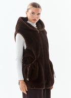 Maury Faux Fur Hooded Vest by Giovanni at Andrews