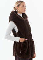 Maury Faux Fur Hooded Vest by Giovanni at Andrews