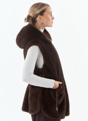 Maury Faux Fur Hooded Vest by Giovanni at Andrews
