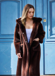 Oceane Long Faux Fur Hooded Coat