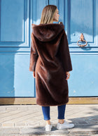 Oceane Long Faux Fur Hooded Coat