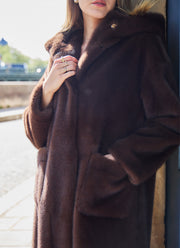 Oceane Long Faux Fur Hooded Coat