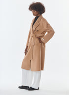 Olive Long Double Breasted Cashmere Blend Coat