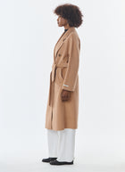 Olive Long Double Breasted Cashmere Blend Coat
