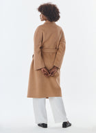 Olive Long Double Breasted Cashmere Blend Coat