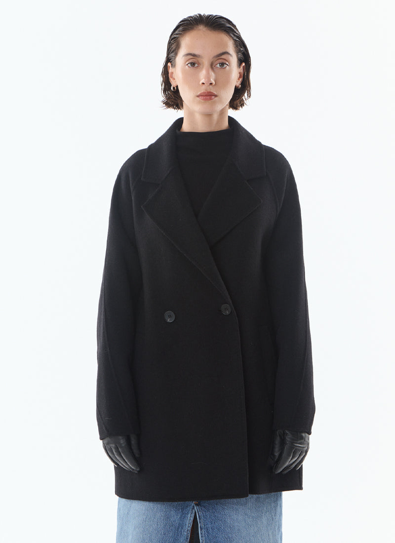 Olive Cashmere Blend Two Button Coat by Giovanni at Andrews