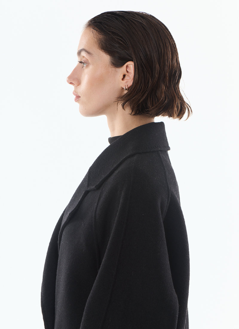 Olive Cashmere Blend Two Button Coat by Giovanni at Andrews