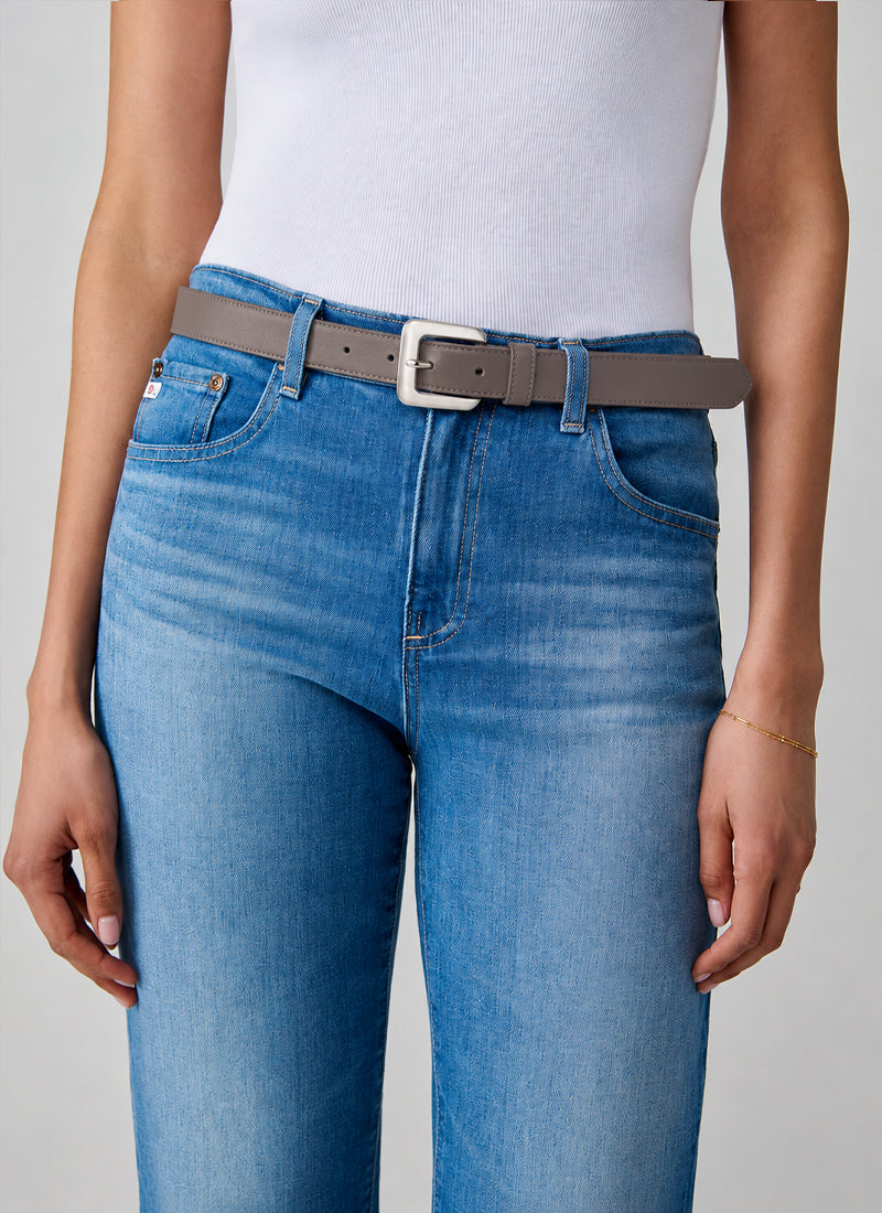 Glossinia Square Buckle Leather Belt