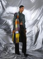 Glowing Up Check Fringe Scarf