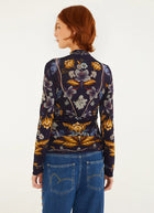 Golden Nature Printed Long Sleeve Jersey Top