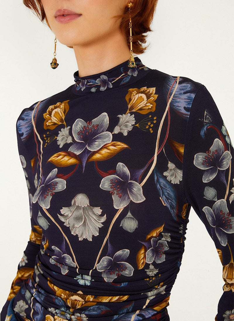 Golden Nature Printed Long Sleeve Jersey Top