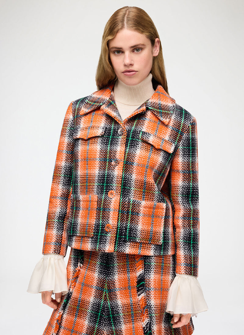 Graphic Wool Check Blazer