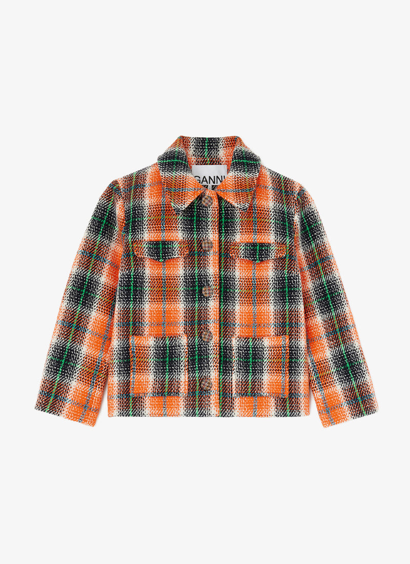 Graphic Wool Check Blazer