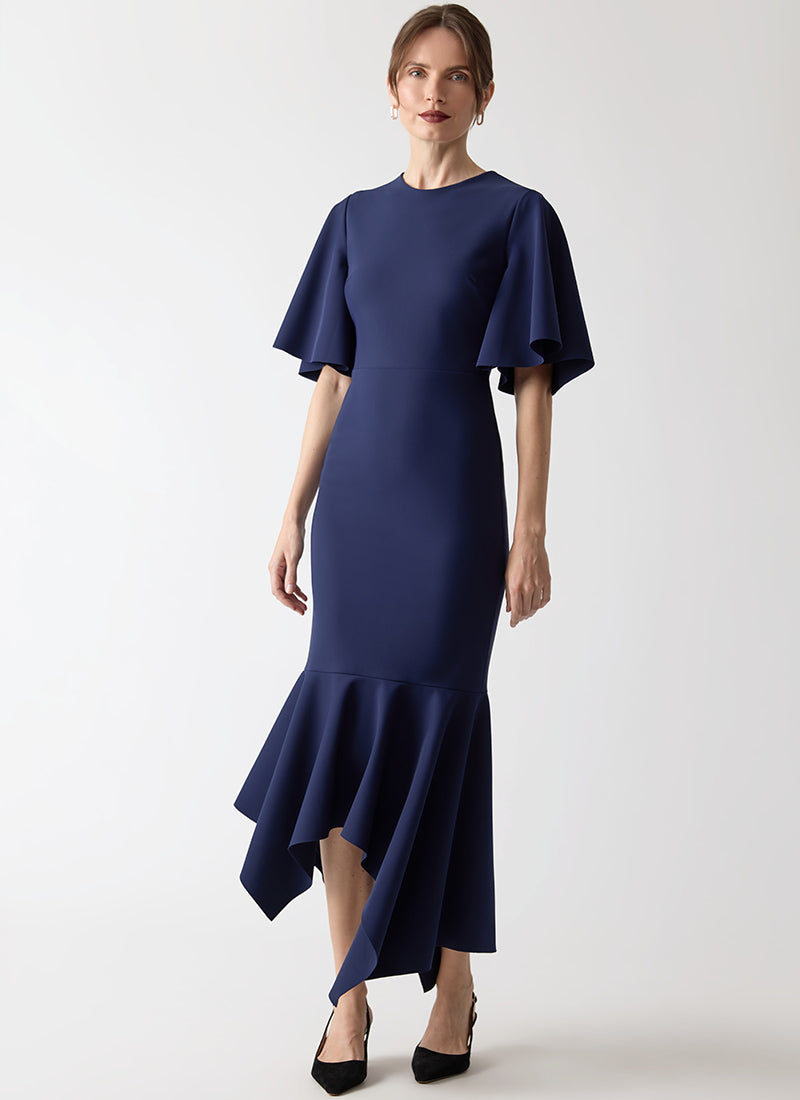 knee length dresses for ladies Funkia Midi Short Sleeve Dress by Greta Constantine