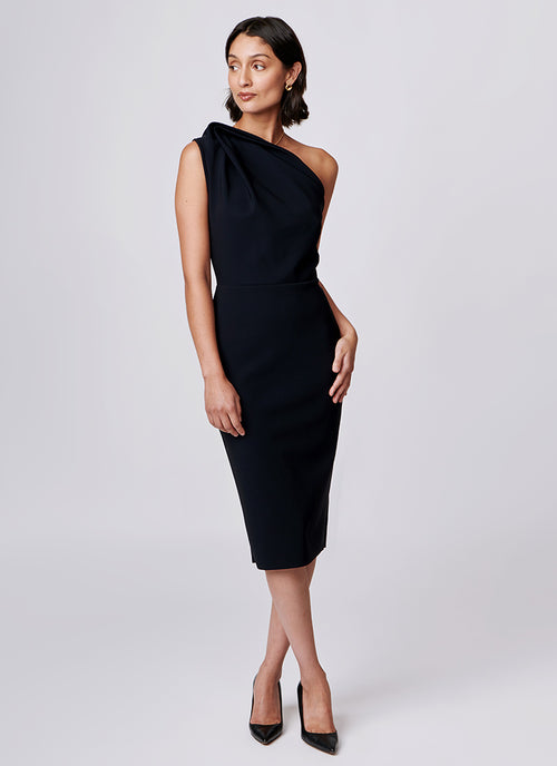 Greta Constantine Jacent One-Shoulder Midi Dress