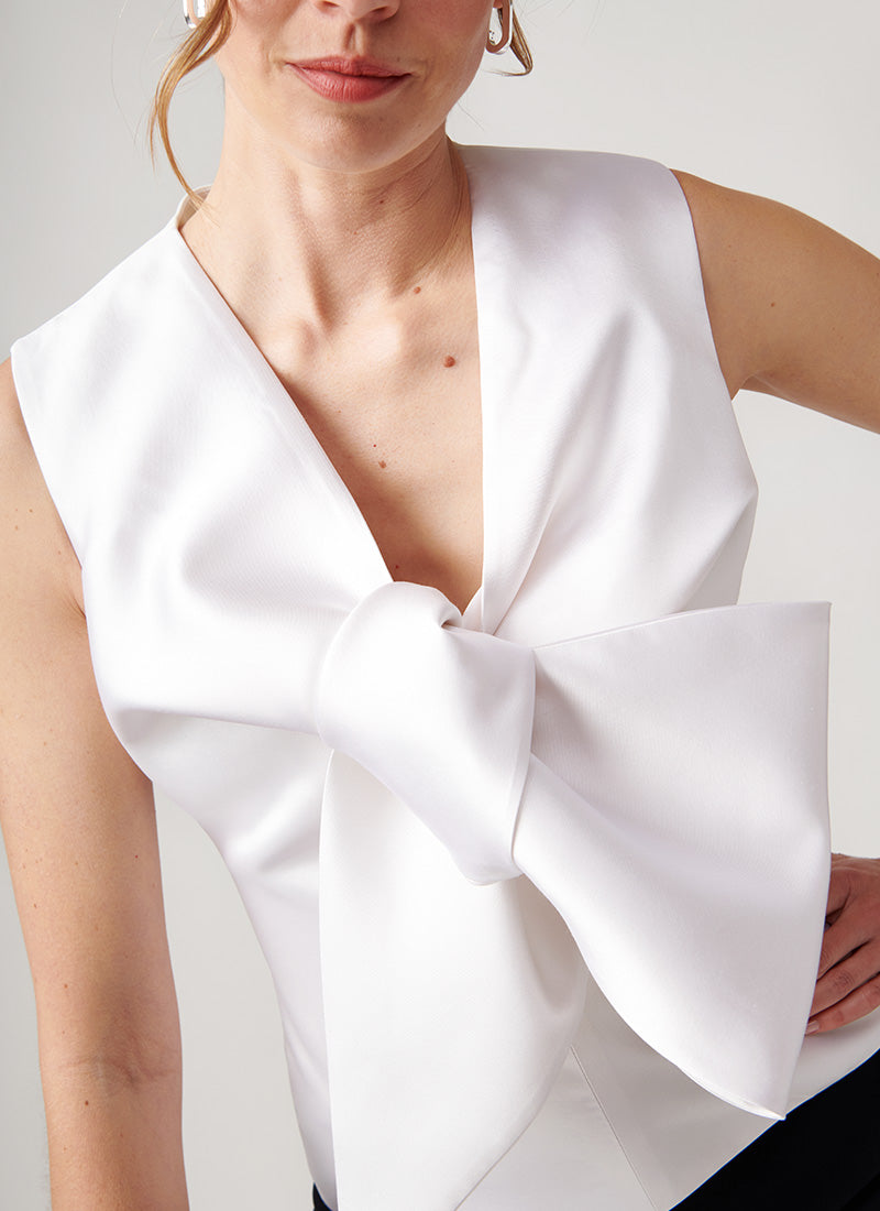 Greta Constantine Silfit Silk Bow Top