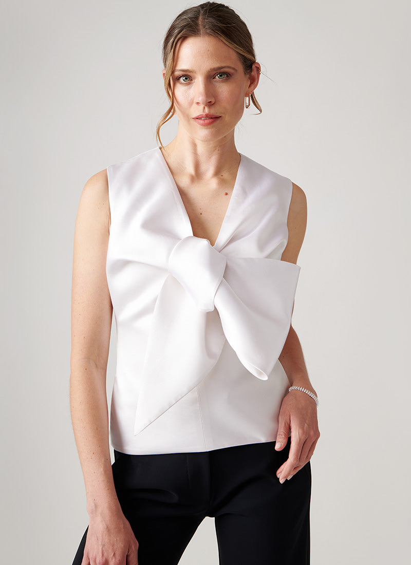 Greta Constatine Silfit Silk Bow Top