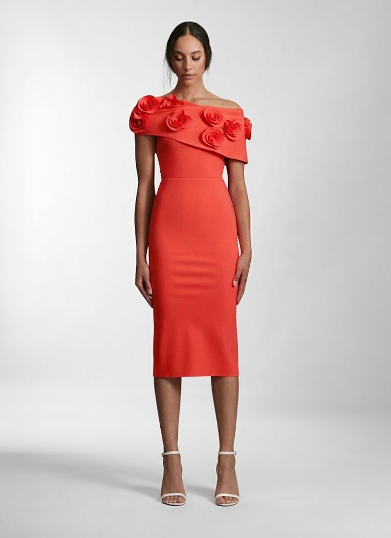 Greta Constantine Loanne Rose Midi Dress