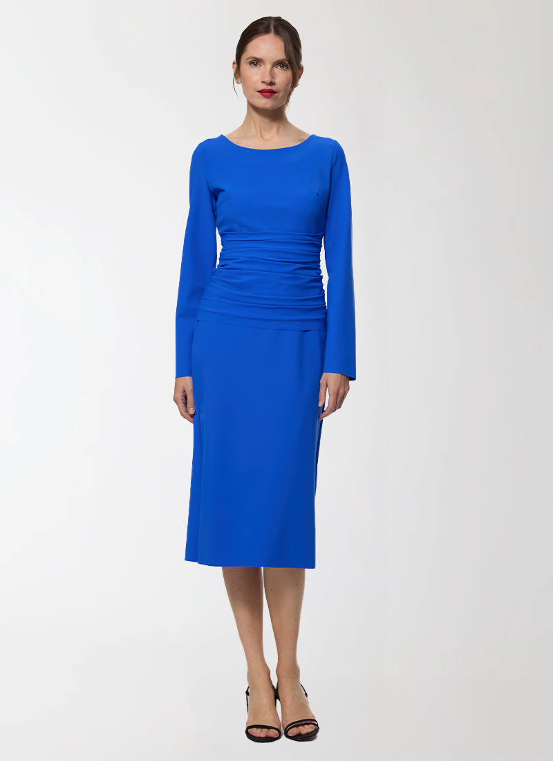 Greta Constantine Adolphos Ruched Long Sleeve Dress