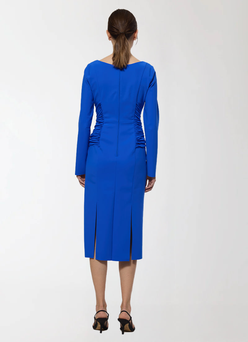 Greta Constantine Adolphos Ruched Long Sleeve Dress