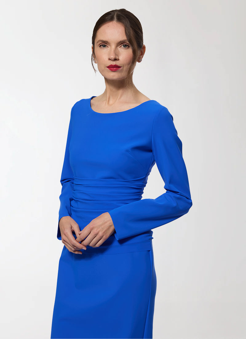 Greta Constantine Adolphos Ruched Long Sleeve Dress