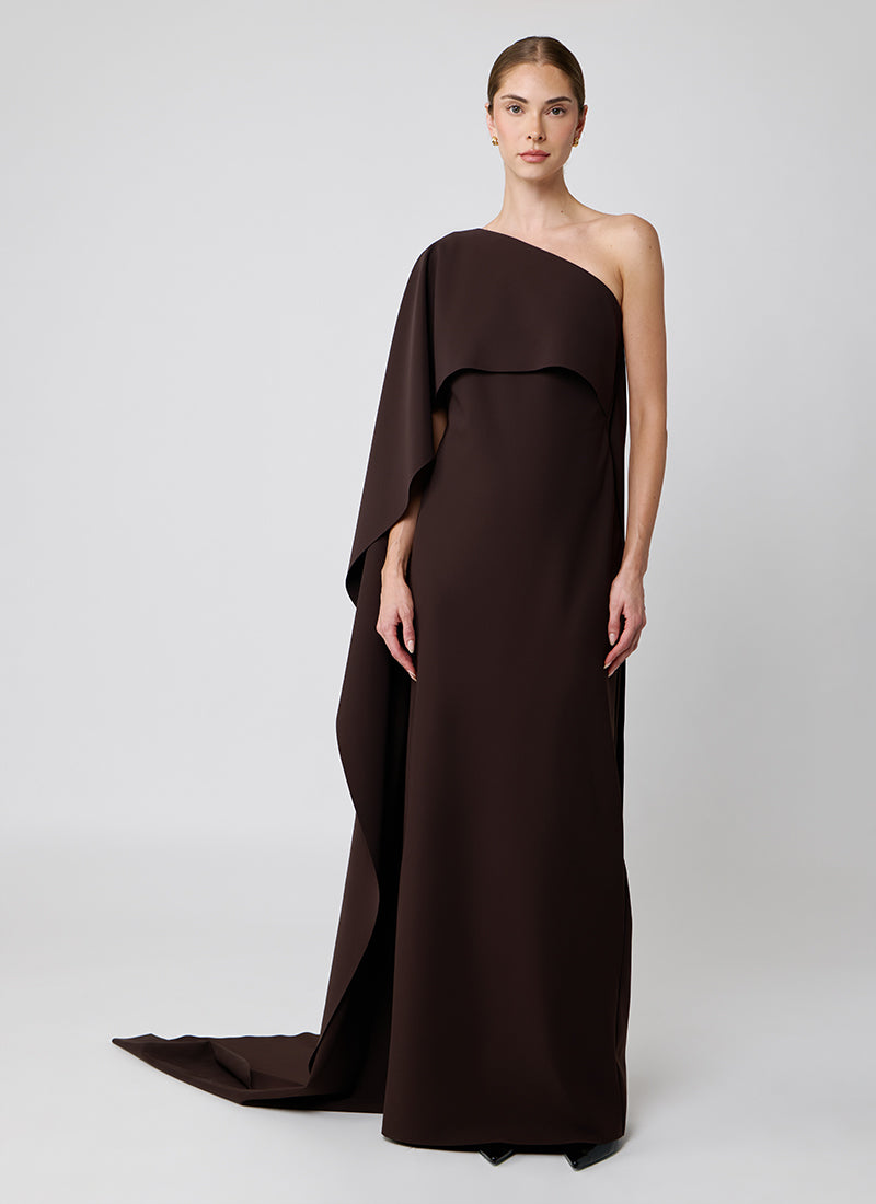 Fabrizio Gown With Half Cape by Greta Constantine at Andrews