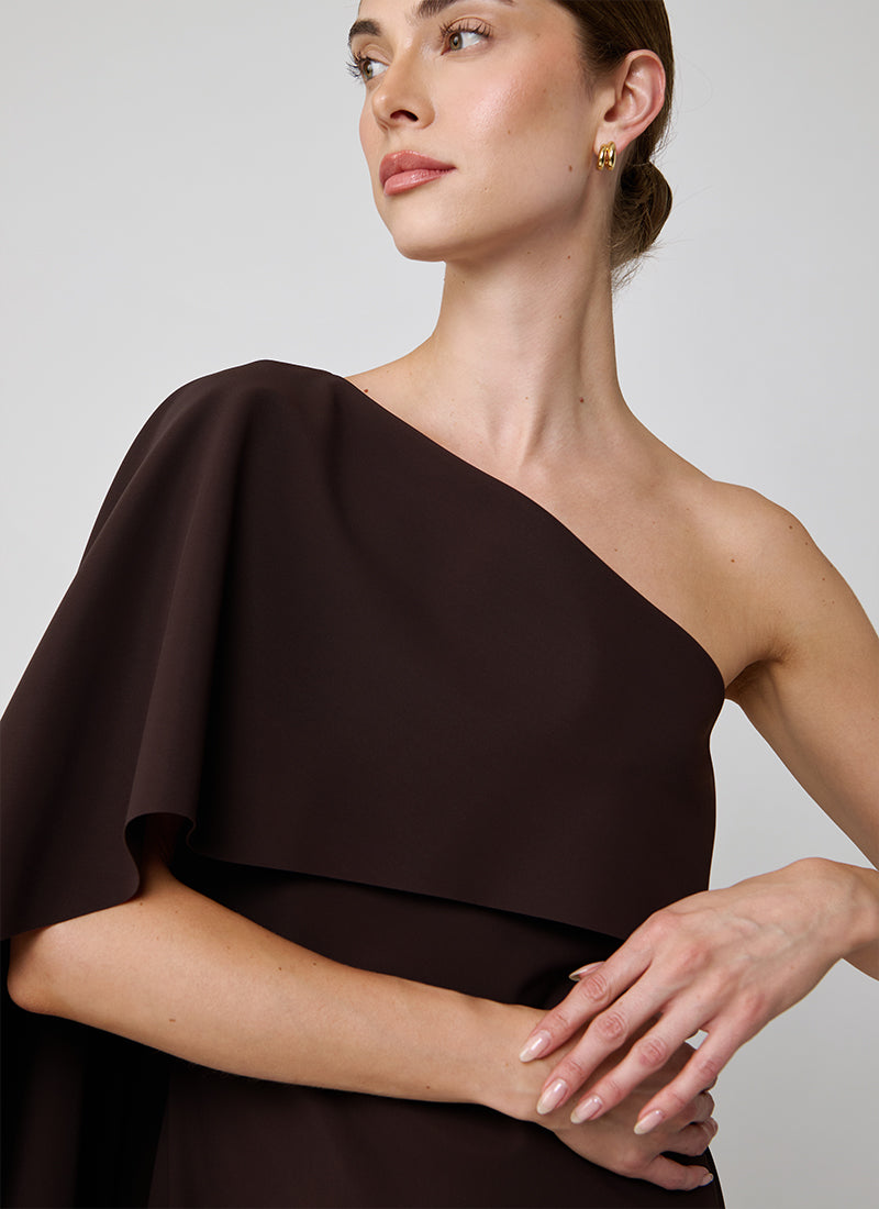 Fabrizio Gown With Half Cape by Greta Constantine at Andrews