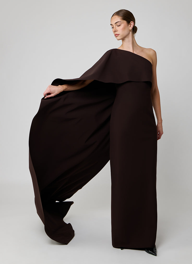 Fabrizio Gown With Half Cape by Greta Constantine at Andrews