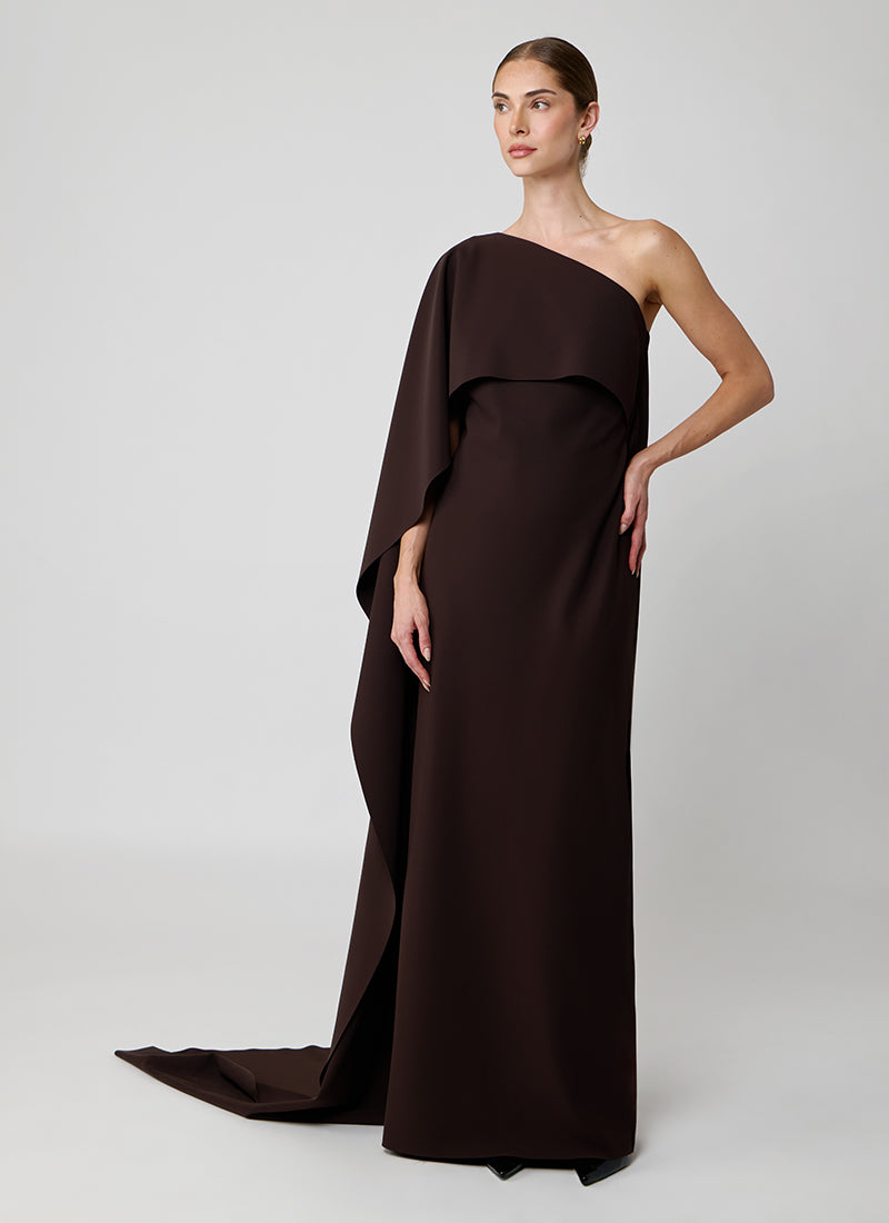 Fabrizio Gown With Half Cape by Greta Constantine at Andrews
